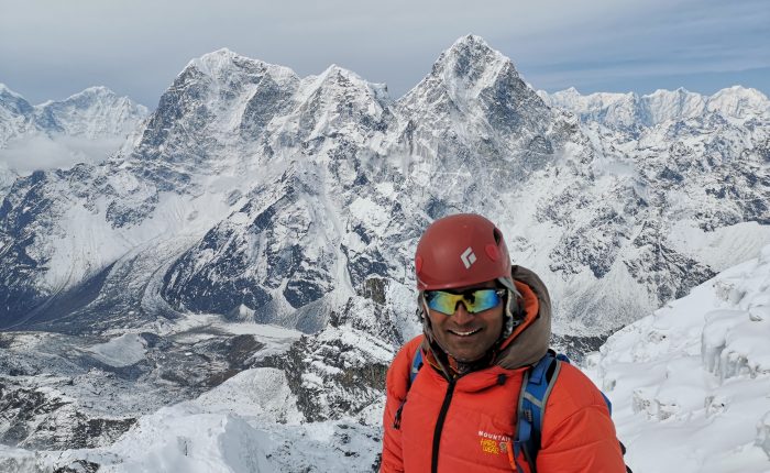 Everest base camp and Lobuche peak